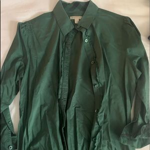 Burberry green button up blouse 👚